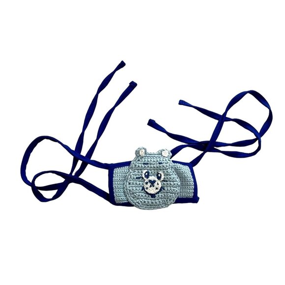 GCDS Care Bears Crochet Face Mask in Blue